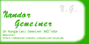 nandor gemeiner business card